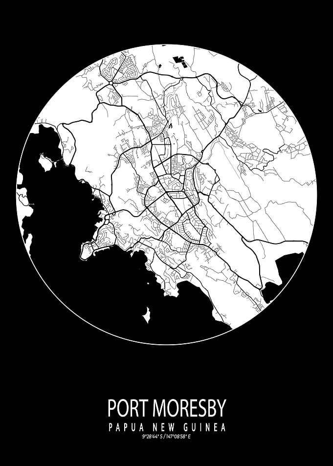 Port Moresby City Map Moon