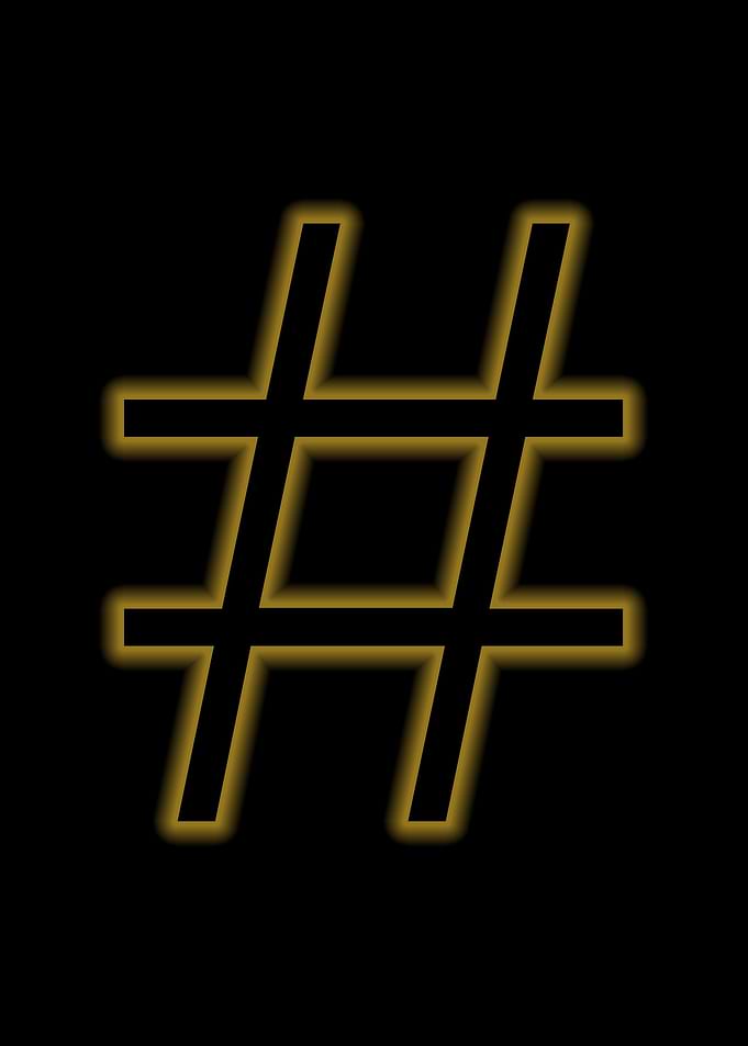hashtag hashtags glow gold