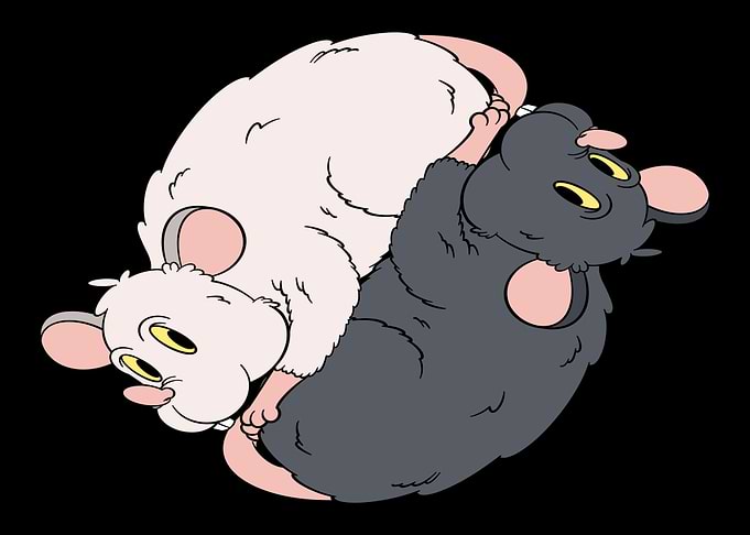 Mouse Rat Ying Yang Symbol