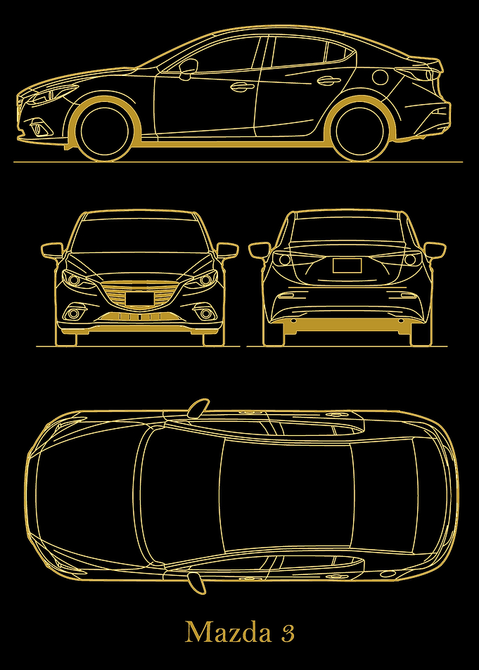 Mazda 3 Blueprint gold