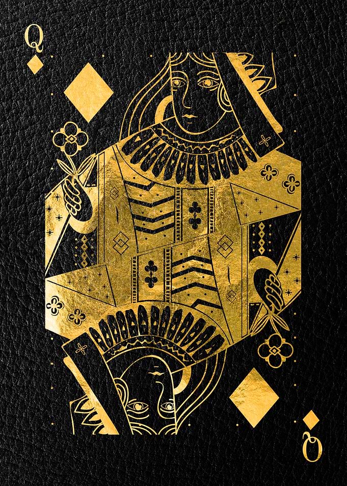 Queen Tiles Golden cards