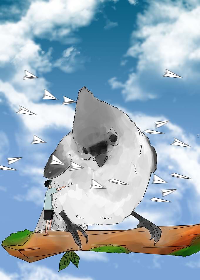 hug a big bird