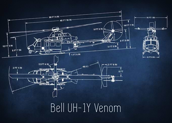 UH 1Y Venom Blueprint