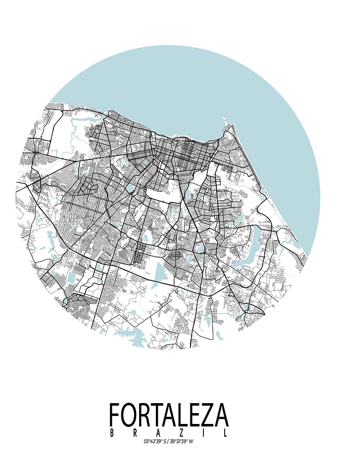 Fortaleza City Map Circle