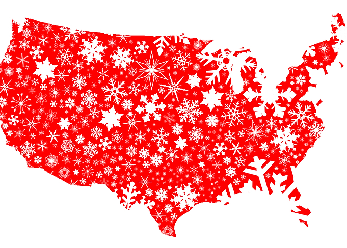 America Map Christmas
