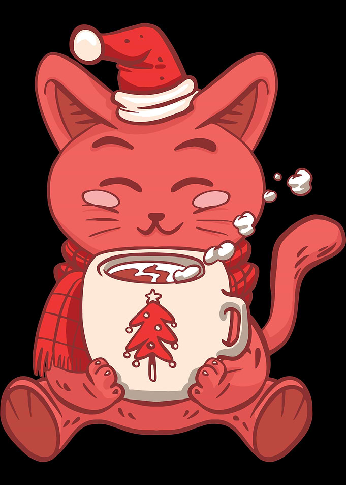 Cat Santa Christmas Winter