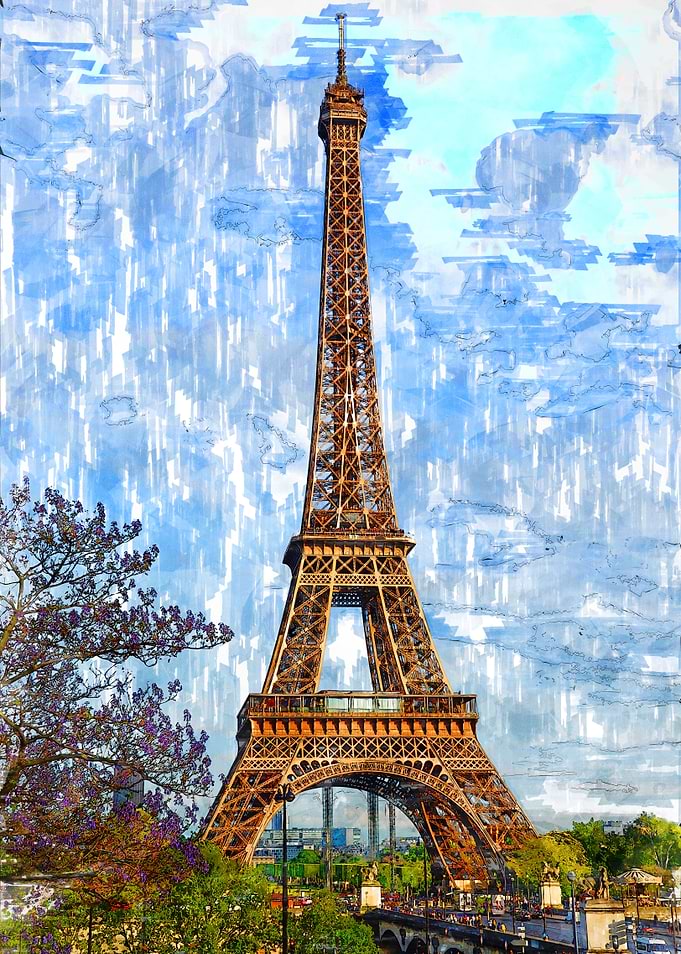 Eiffel Tower In Paris View