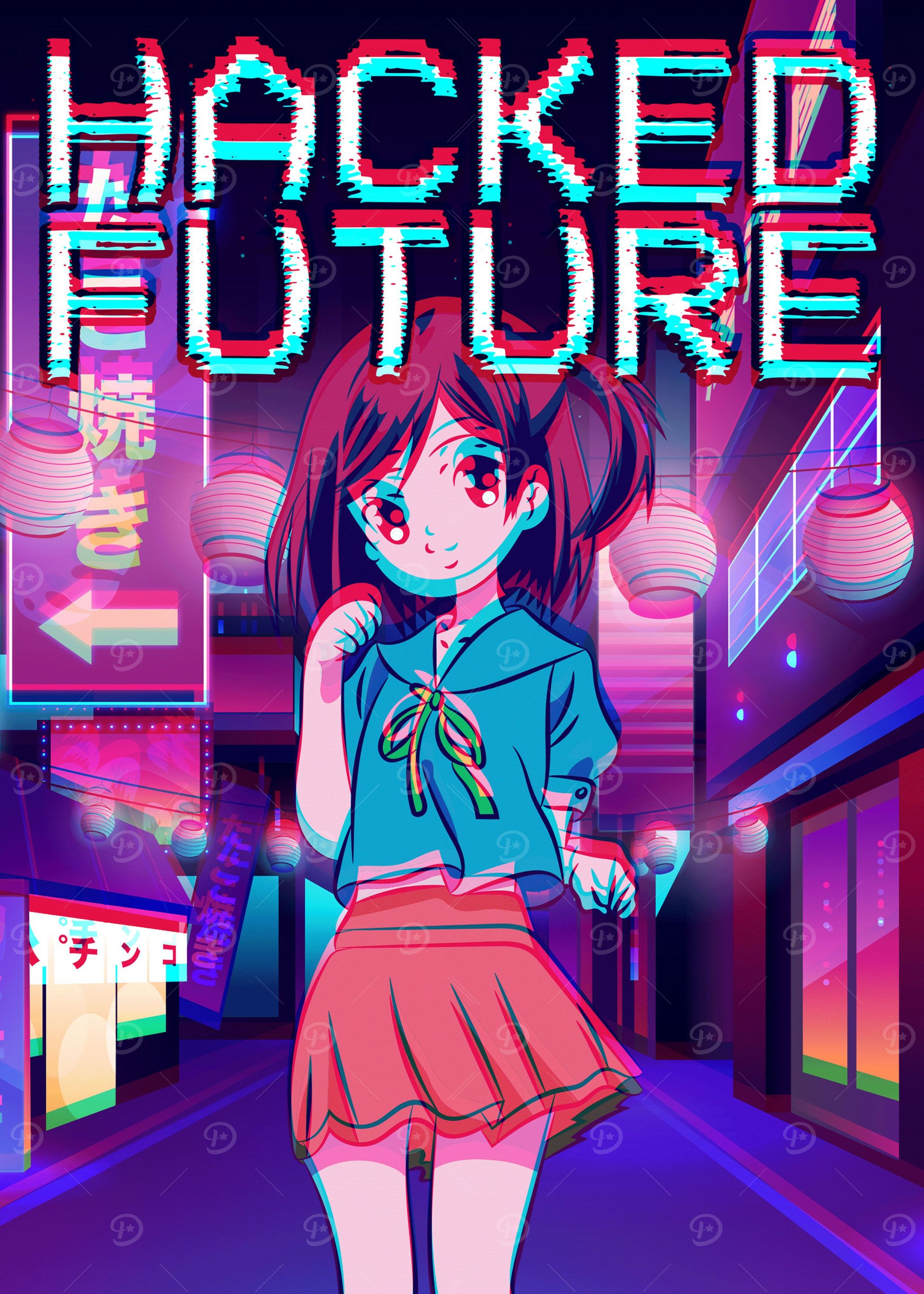 Synthwave Anime Girl Otaku