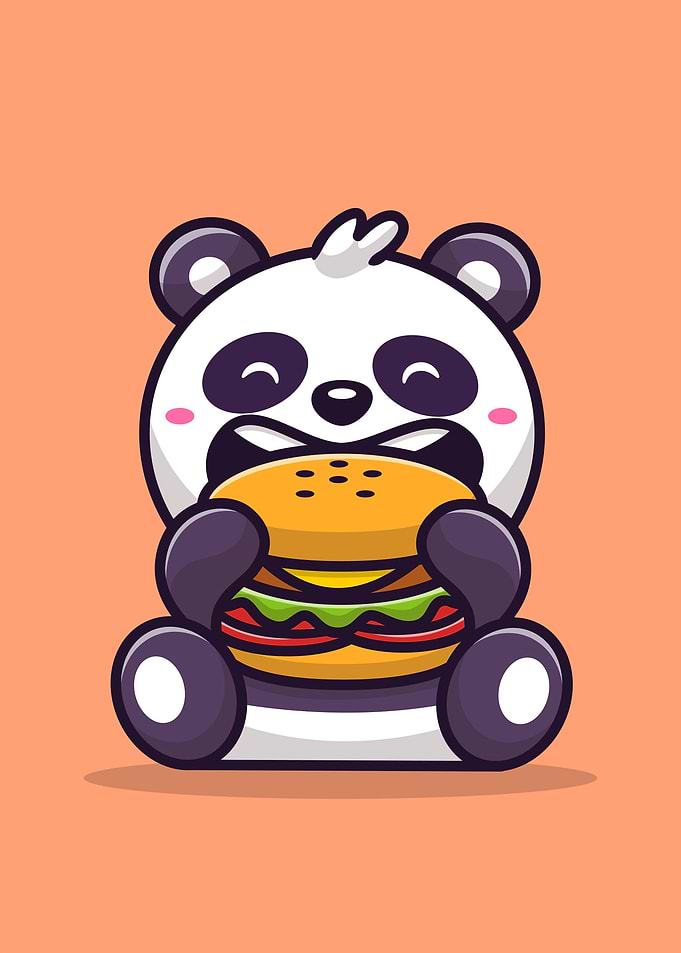Kawaii Burger Panda