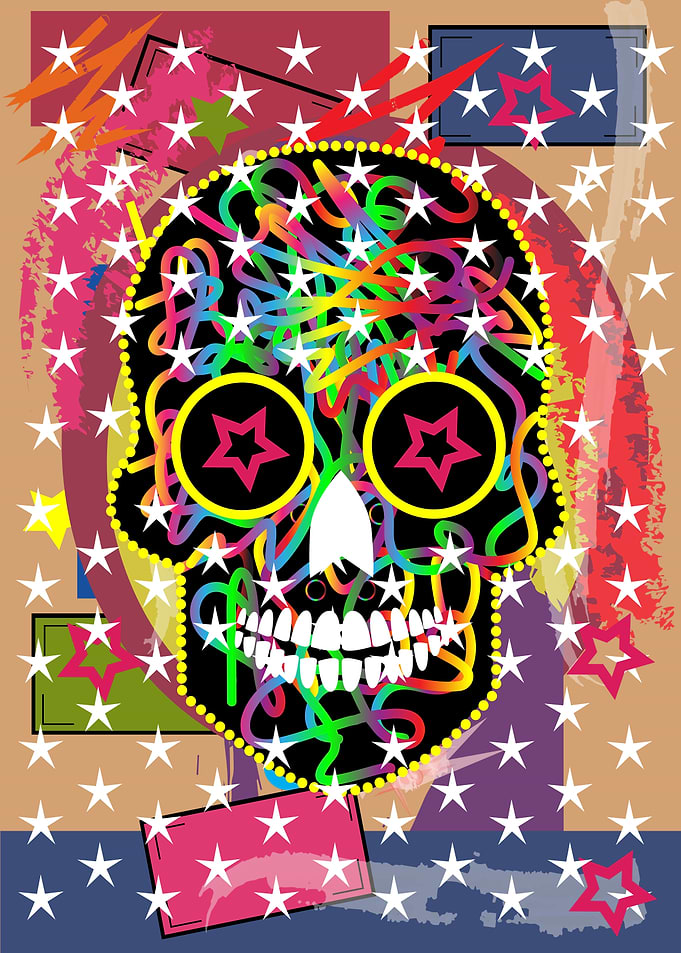 Mexican skull with colors