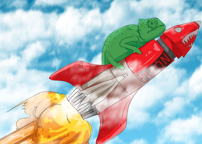 chameleon and rocket
