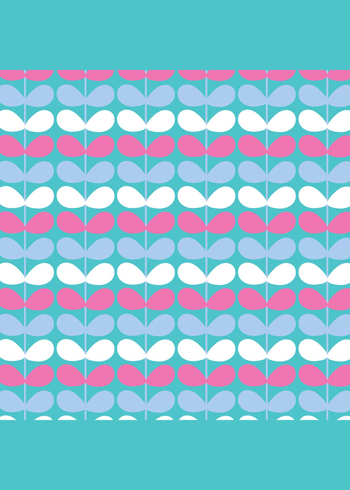 Blue Colorful Stem Pattern