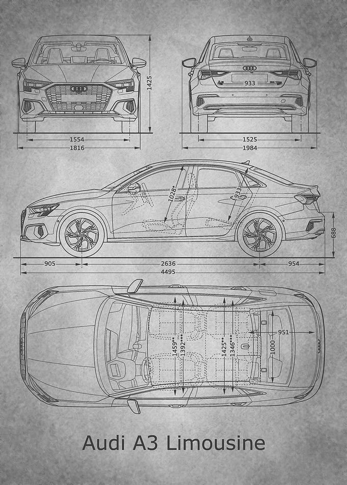 audi A3 blueprint gray