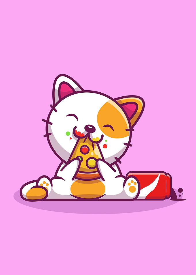 Kawaii Pizza Kitten