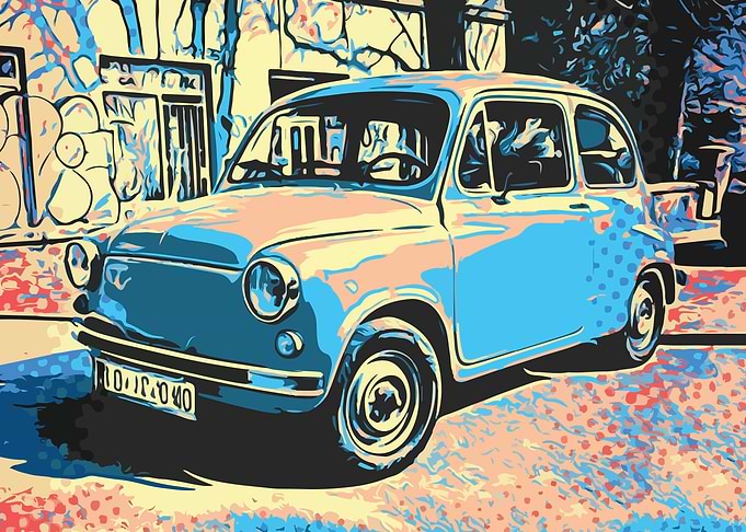 Blue Supermini Car