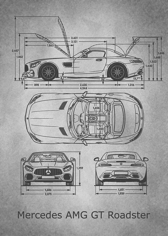 Mercedes AMG GT gray old