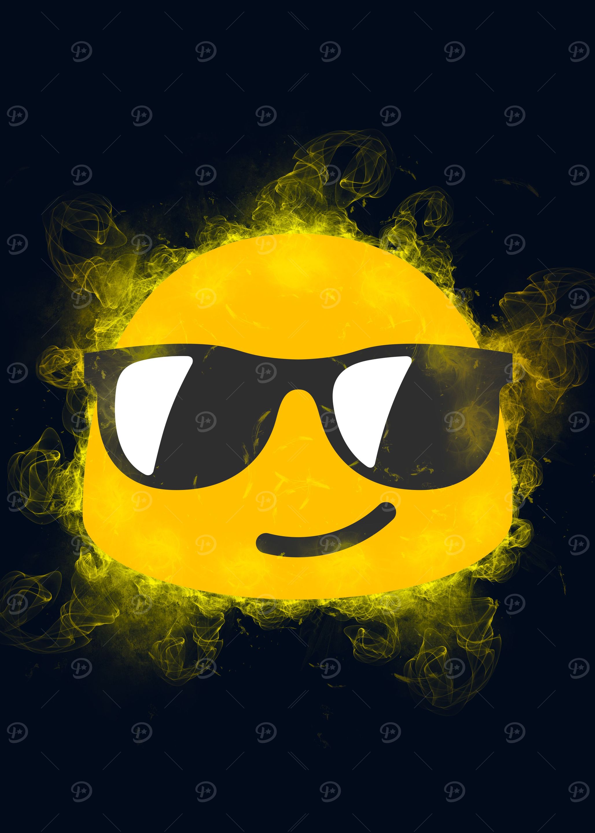smile with glasses emoji