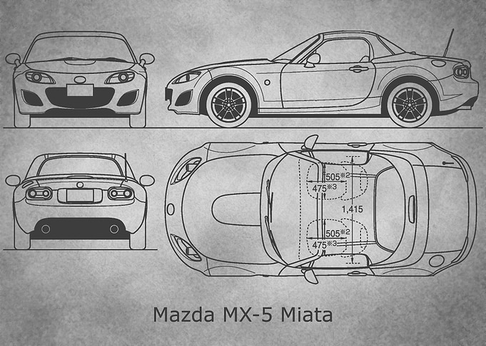 Mazda MX5 Miata gray old