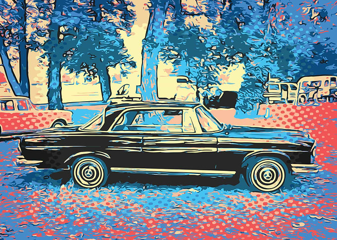 Retro Car In The Woods