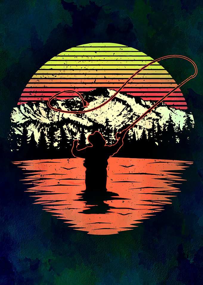 Retro Vintage Fly Fishing