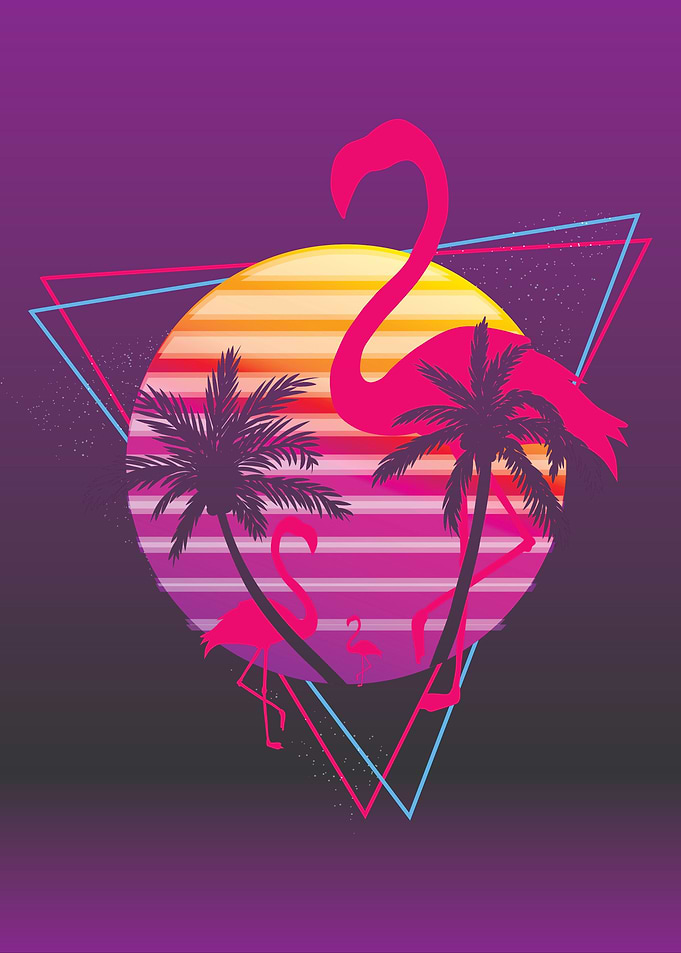 Flamingo Sunset Synthwave