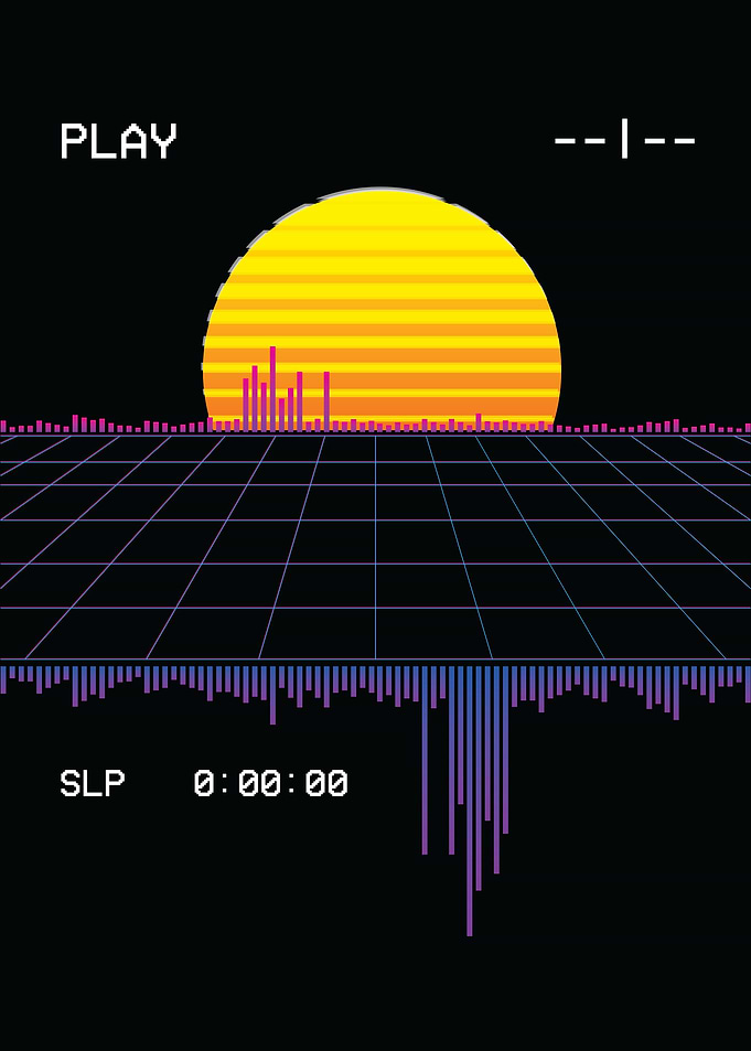 Retro Sunset Palm