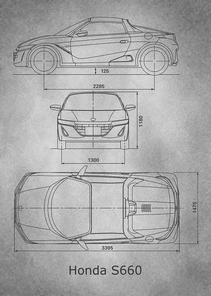 honda S660 gray old
