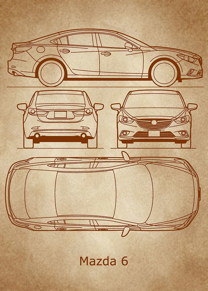 Mazda 6 2013 Blueprint old