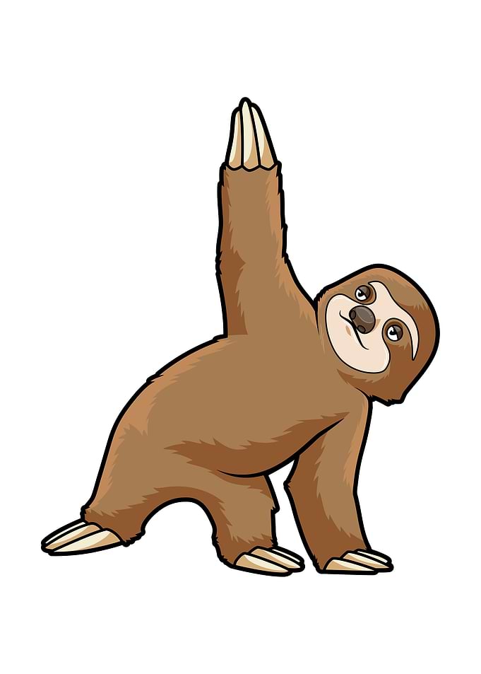Sloth Yoga Stretching Hip