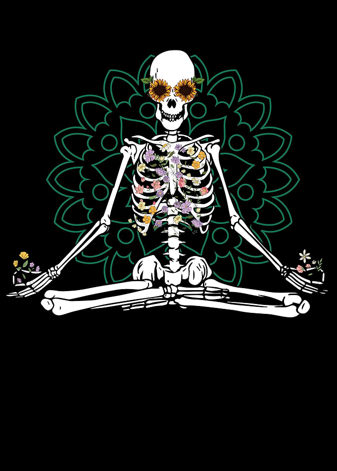 Skeleton And Sunflower