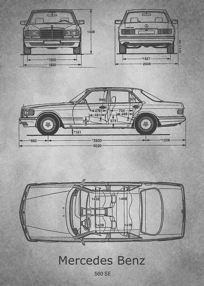 Mercedes Benz 560SE gray