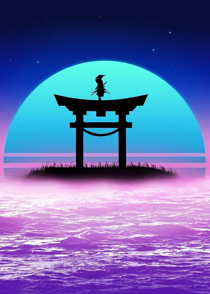 samurai 80s synthwave