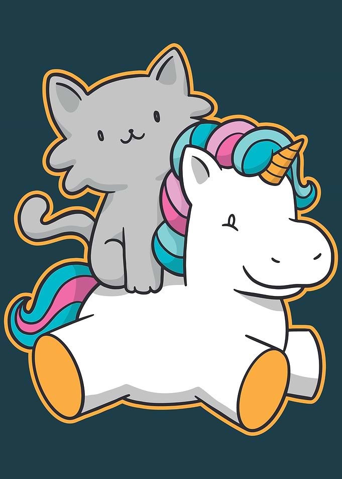 CAT RIDING UNICORN
