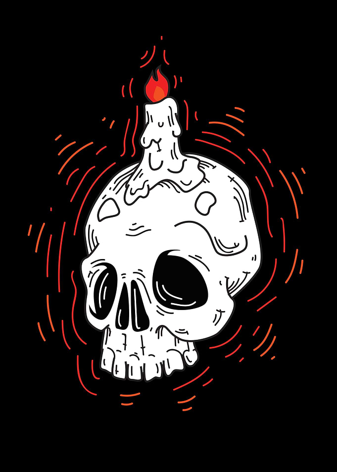 Candle light Skull