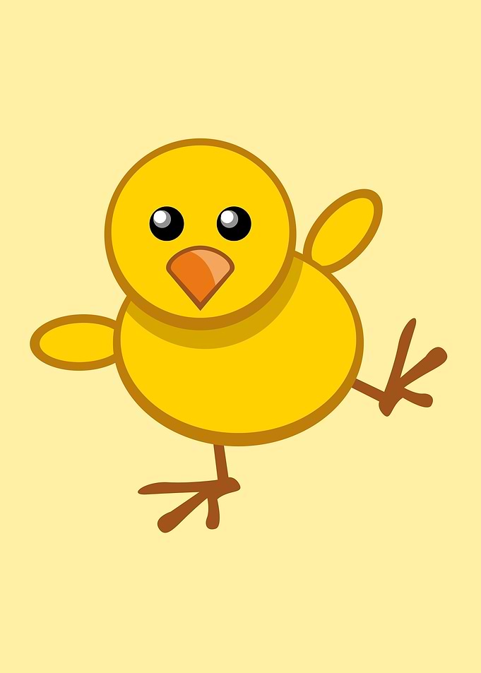 Chicken in flying pose