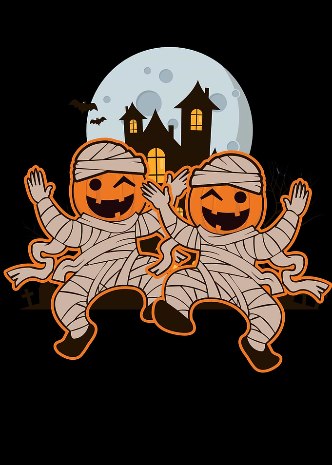Two pumpkin zombies