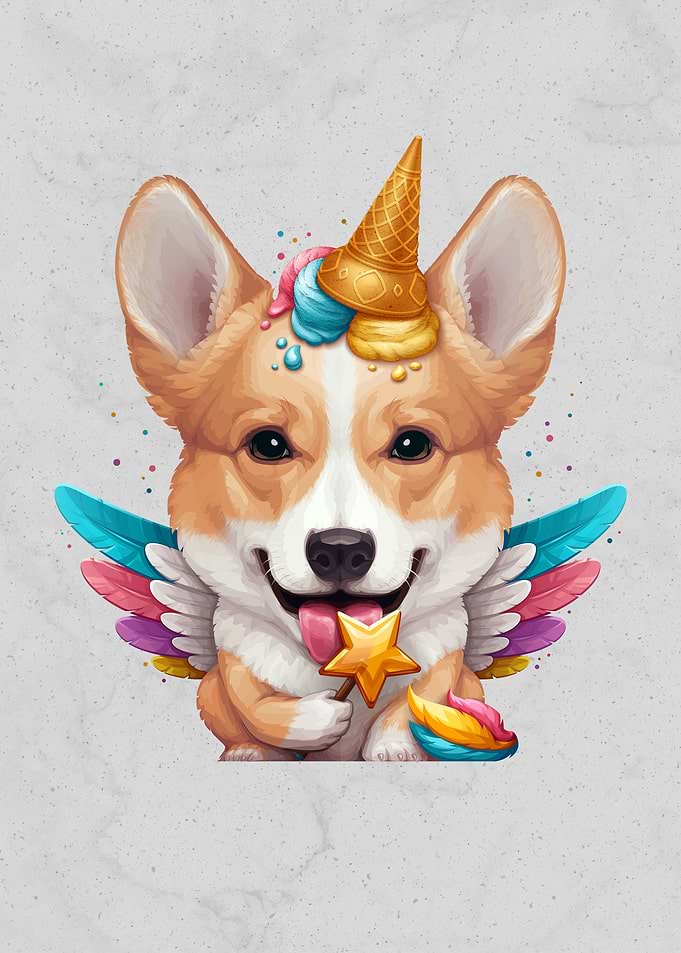 Corgi Ice Cream Unicorn