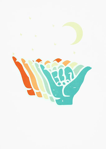 Peace hand colour