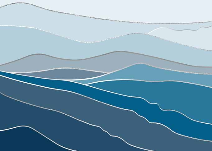 Landscape Blue And Silver