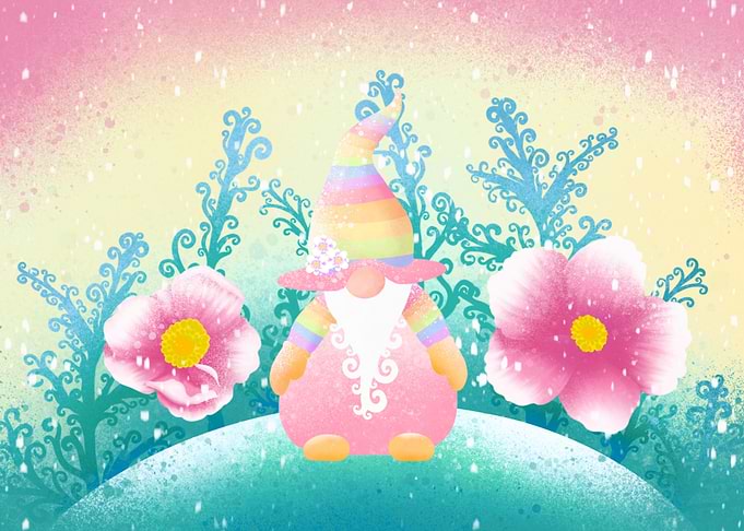 Spring Snow Nordic Gnome