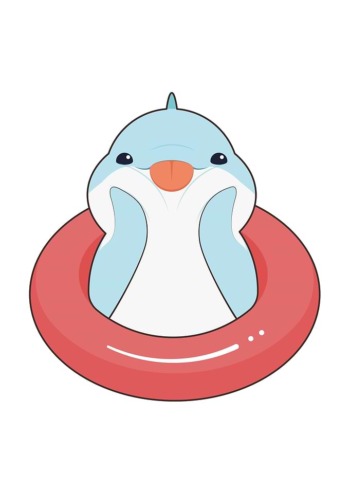 Dolphin Swimming Swim ring