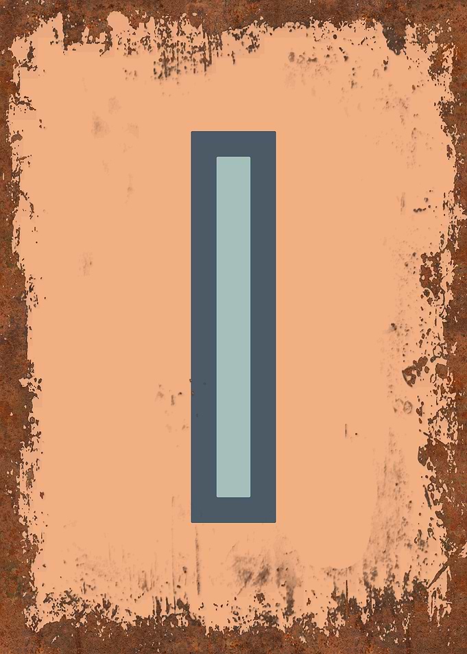Rusted Funky Letter I