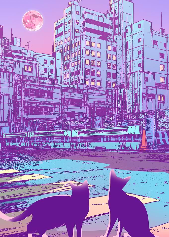 Japan Cat City Pop 33
