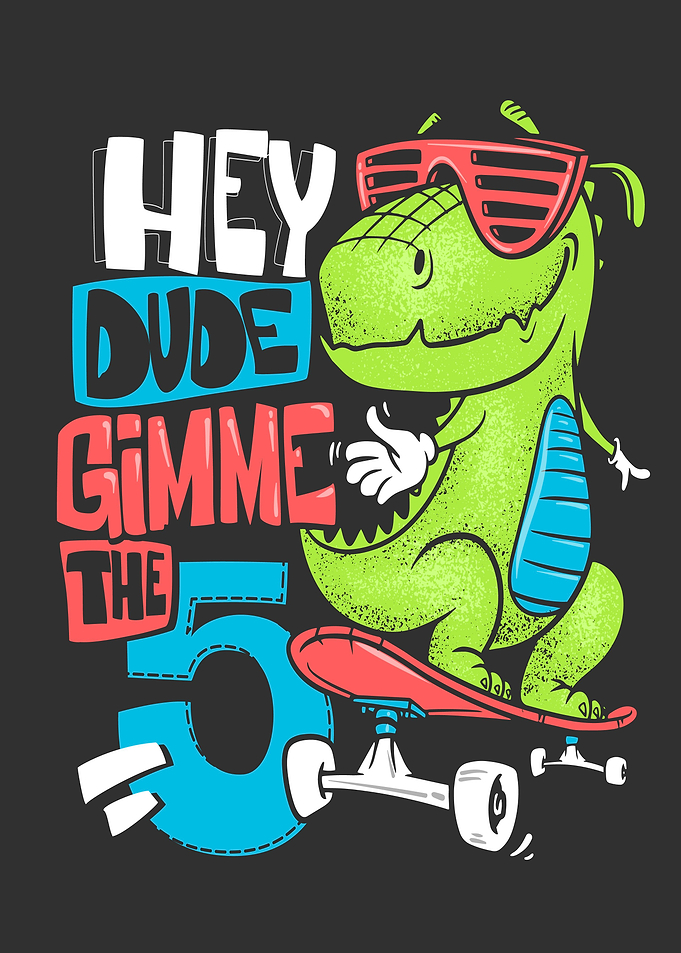 dinosaur plays skateboard
