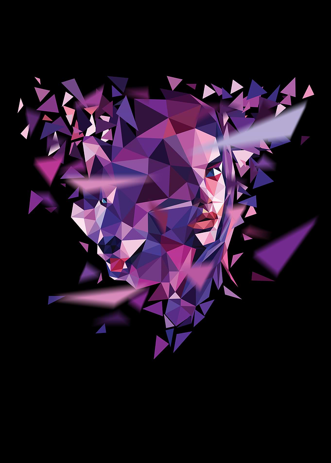 Wolf Woman Polygon Art