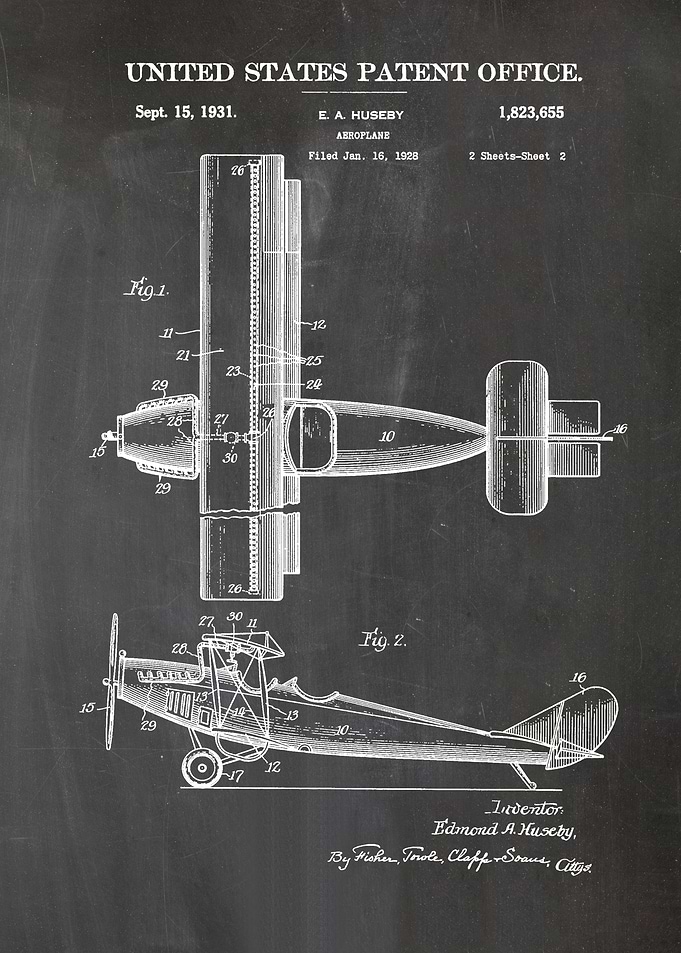 6 1931 Biplane Patent Pri