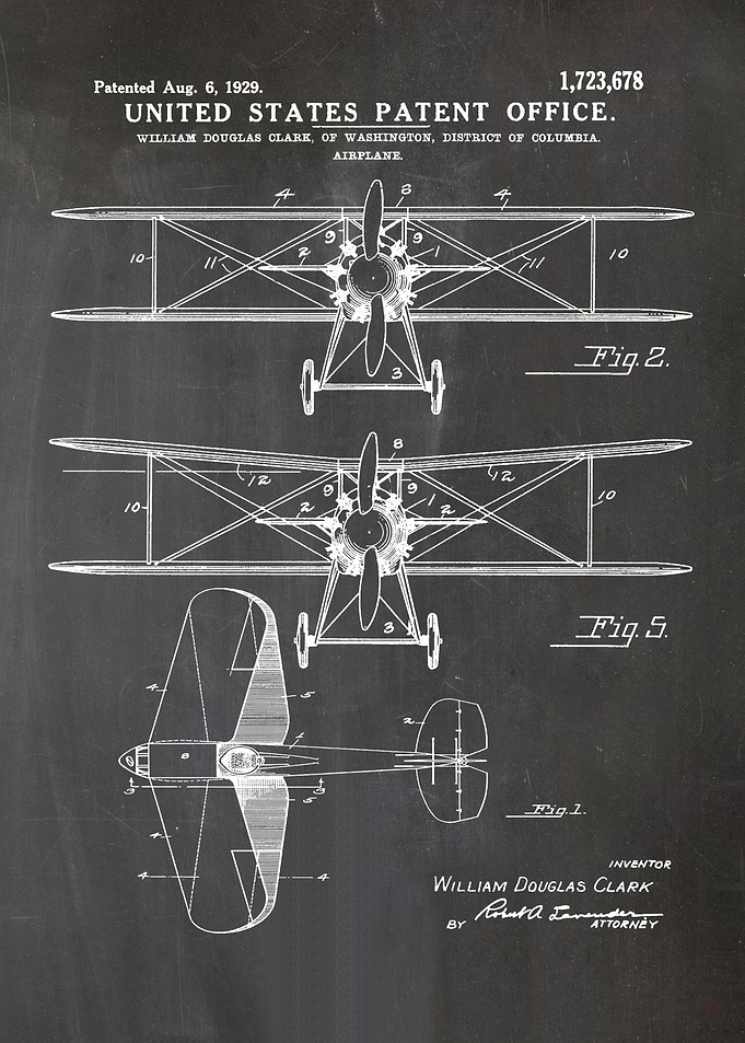 8 Biplane Patent Print
