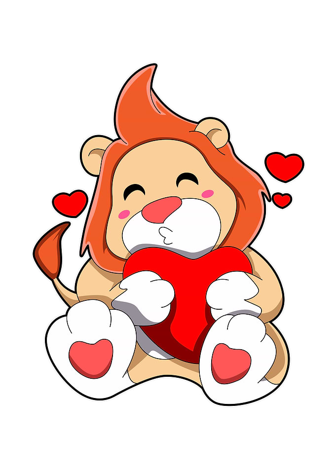 Lion Love Hearts