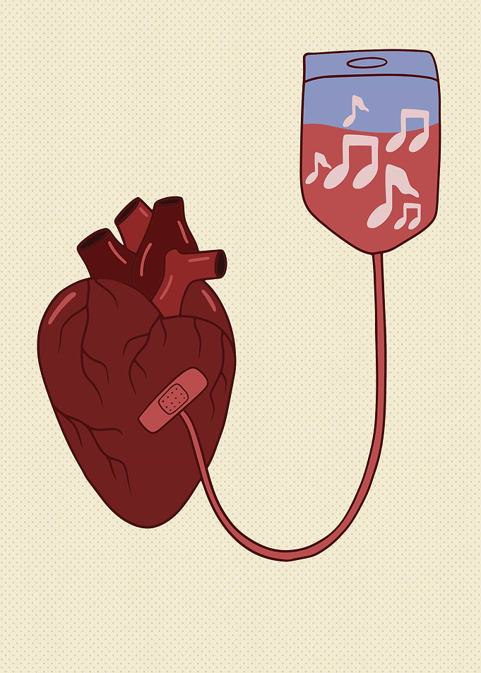 Music aids the heart