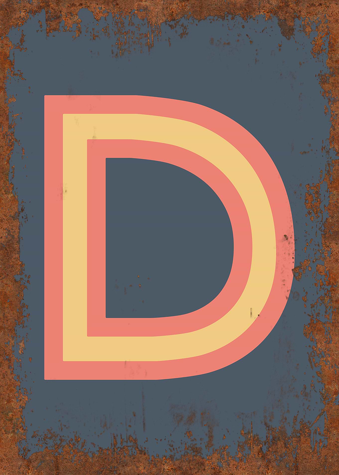 Rusted Funky Letter D